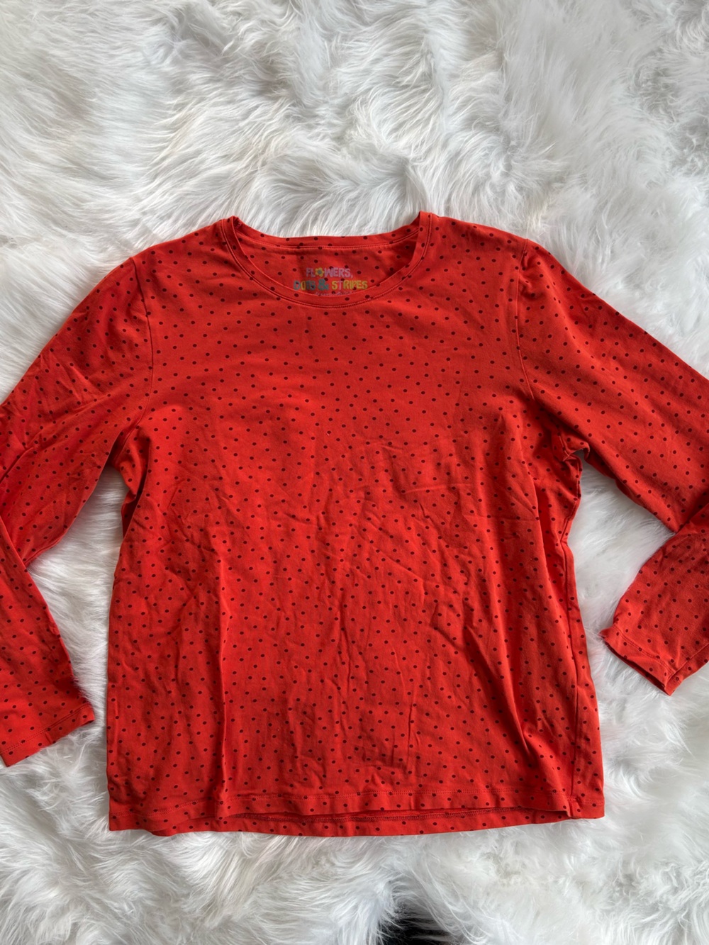 Gudrun Sjoden Red Long Sleeve Dot Print Top